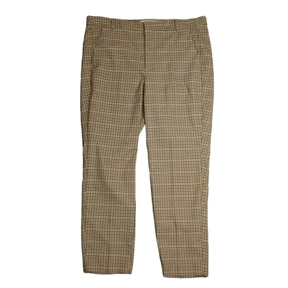 Inwear Copenhagen 1969 Tan Orange Yellow Black Plaid Preppy Academia Ankle Pants - Picture 2 of 9